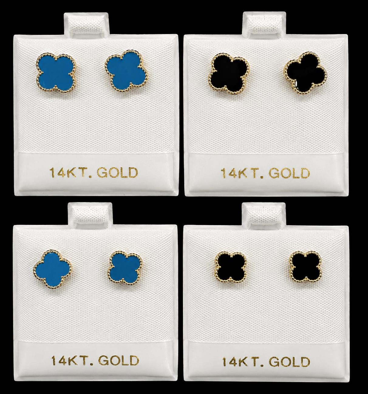 Aretes de flores 14k
