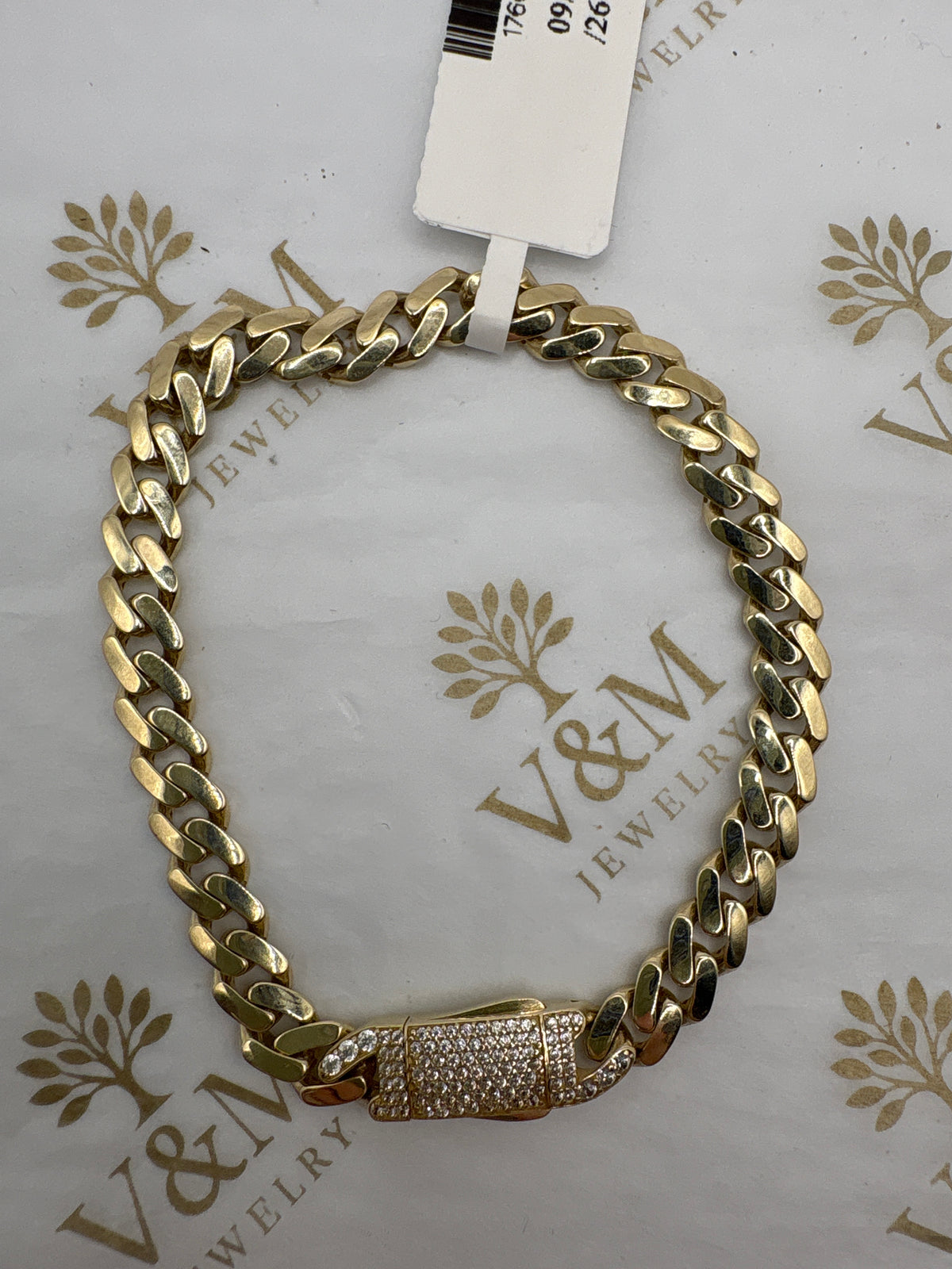 Gold Monaco women’s bracelet 7”x5mm 10k