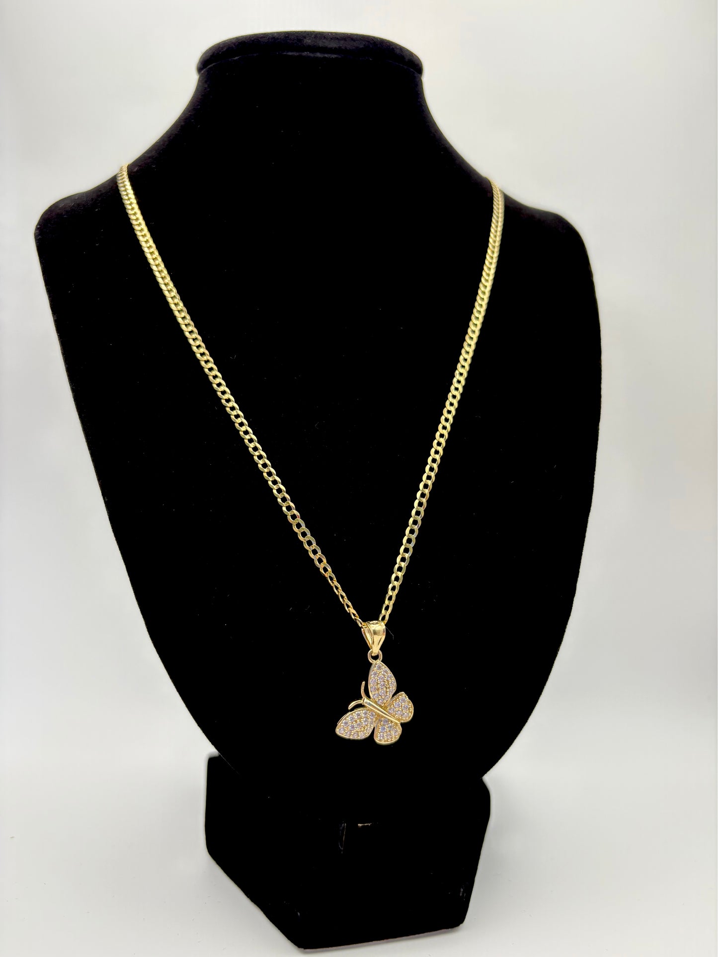 Butterfly Cz pendant 10k