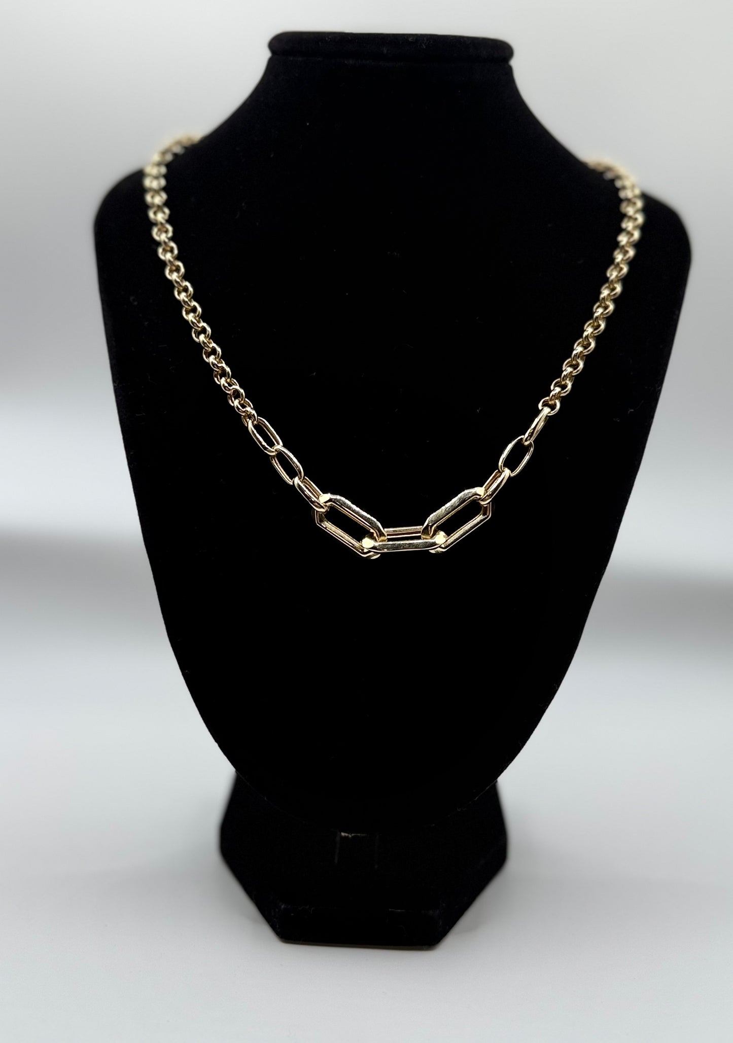 Rollo+paperclip necklace 10k