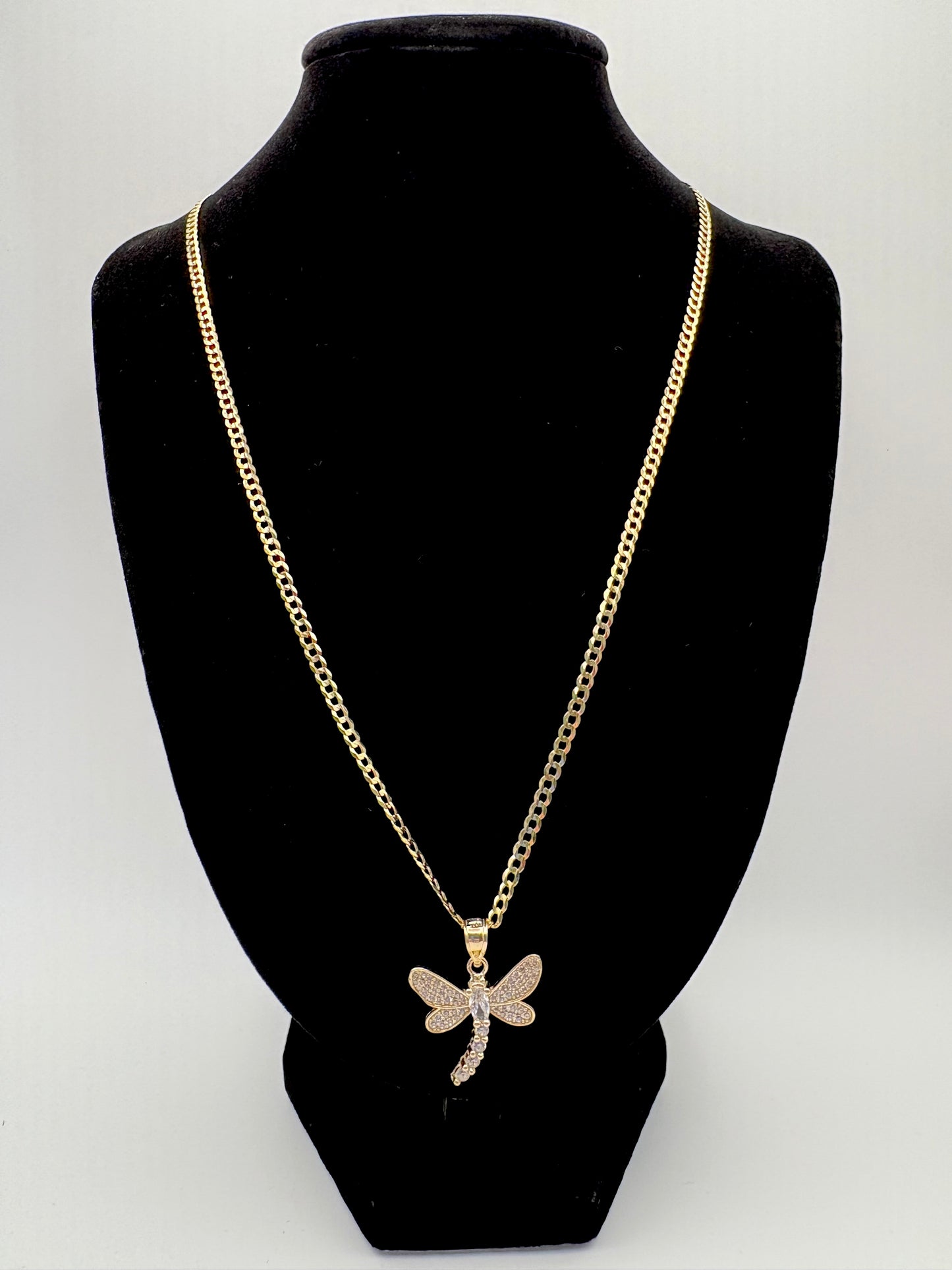 Dragon fly Cz pendant 10k