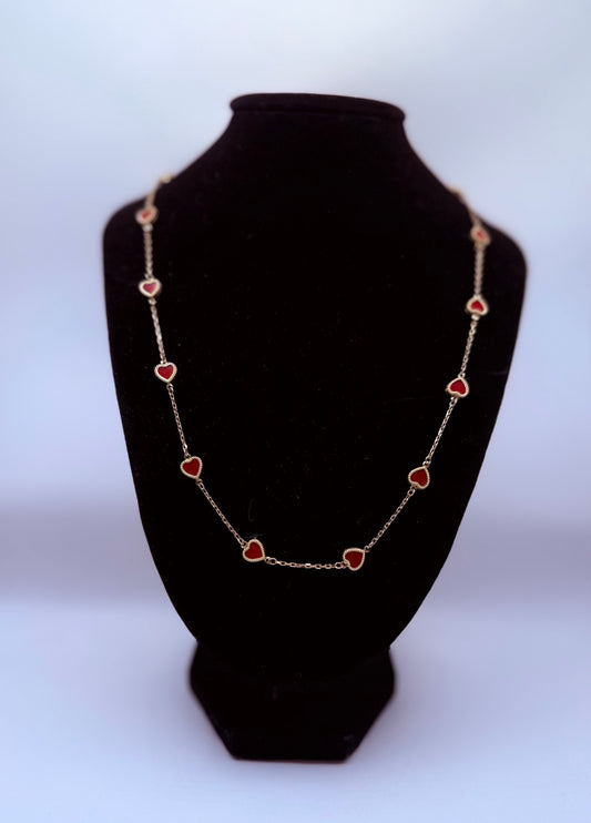 Cadena corazón 14k