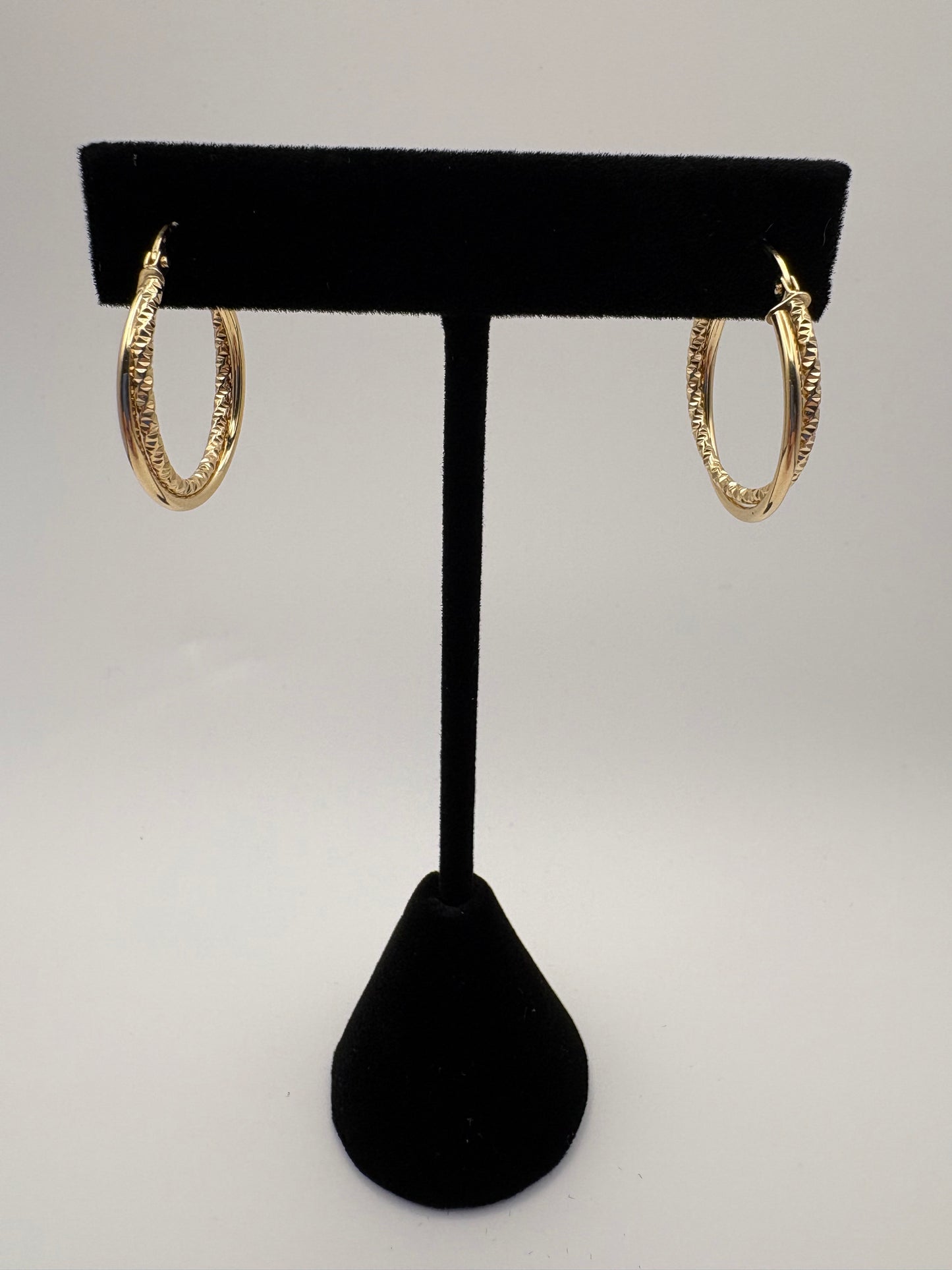 Gold Hoop Earring 10k 3mmx22mm