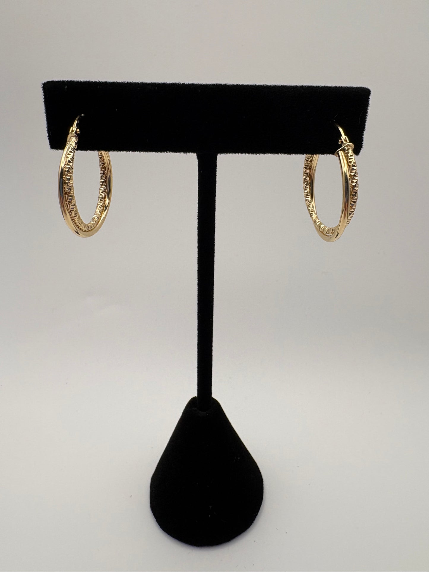 Gold Hoop Earring 10k 3mmx22mm