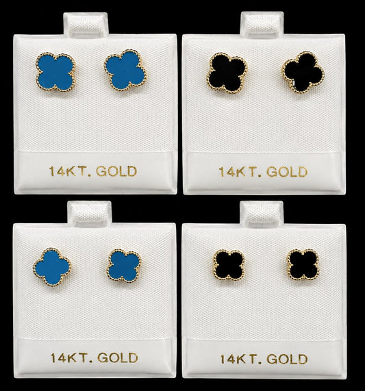 Aretes de flores 14k