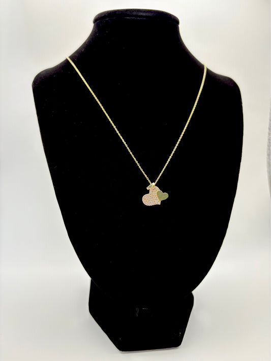 Fancy Chain with two Hearts 10k