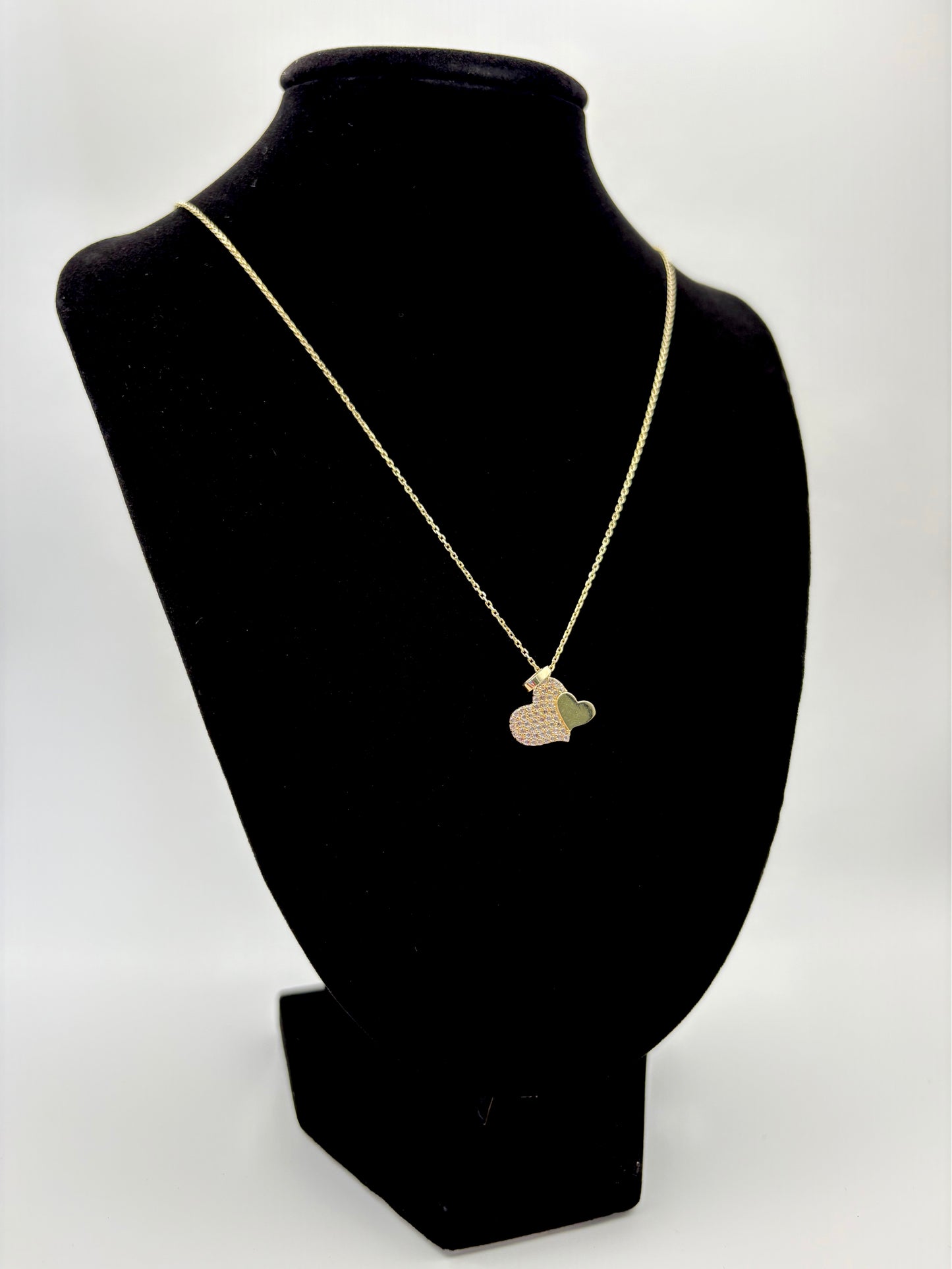 Fancy Chain with two Hearts 10k