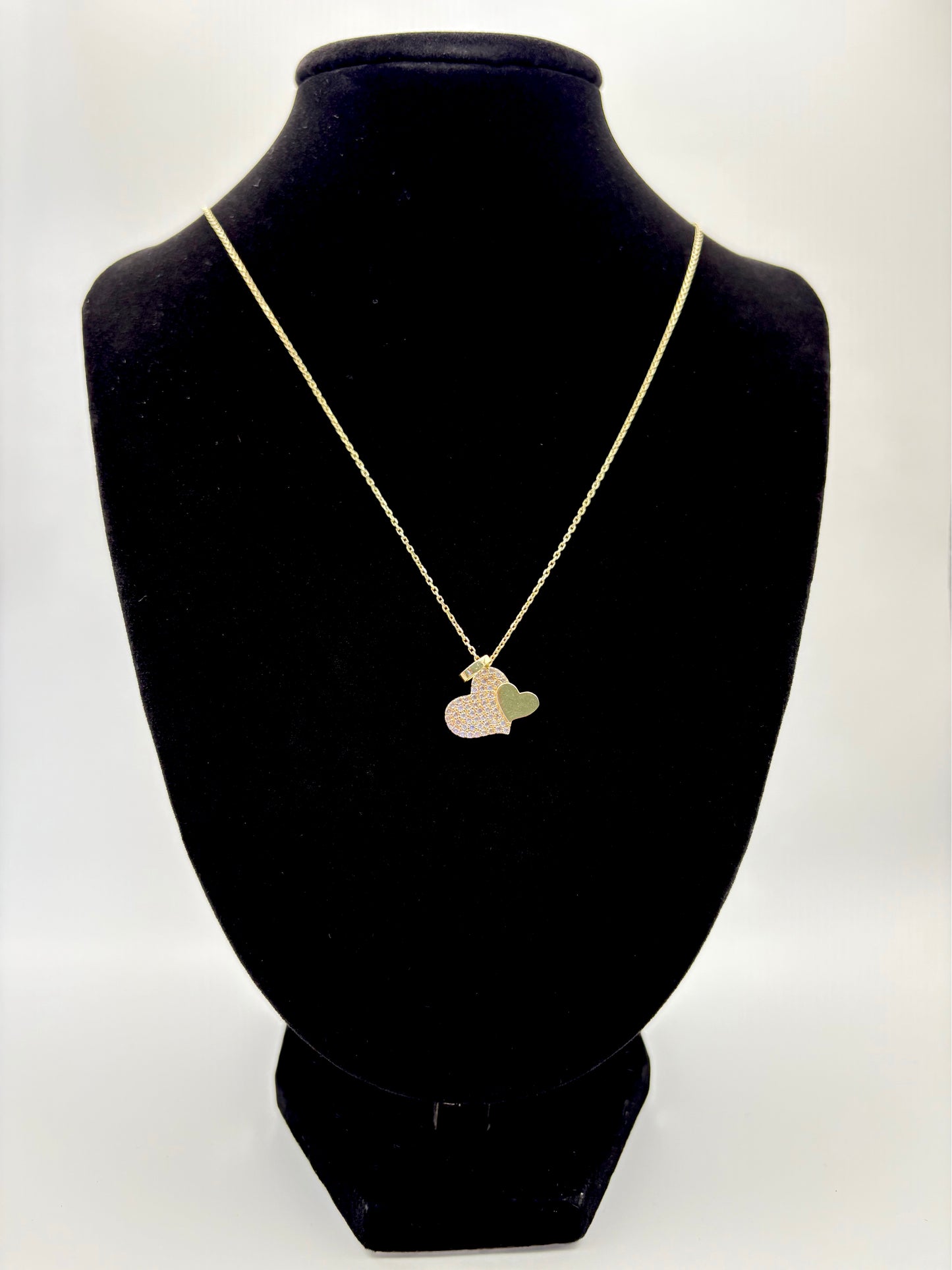 Fancy Chain with two Hearts 10k