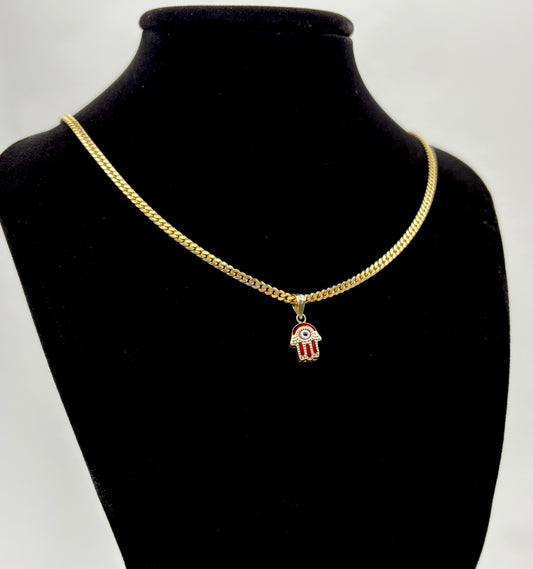 Red eyes hand pendant 10k