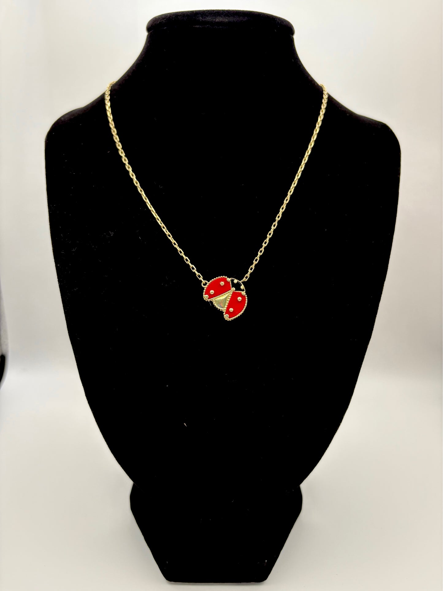 10k Ladybug Women necklace /18”