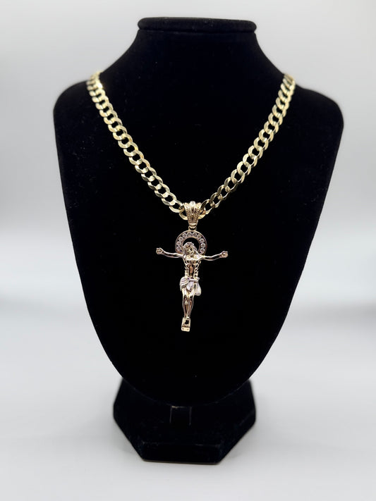 Cuban chain 7mm*24” + Jesus pendant 10k