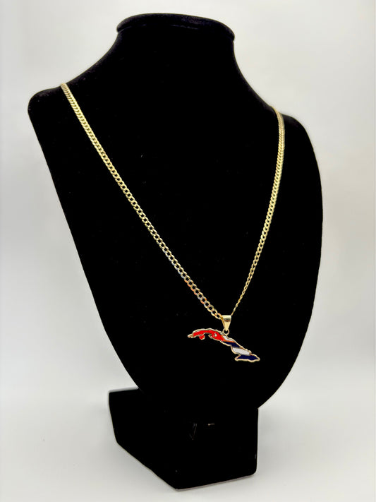 Cuban island pendant 10k