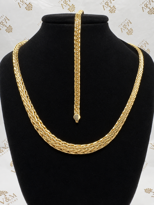 Gargantilla + pulsera 14k