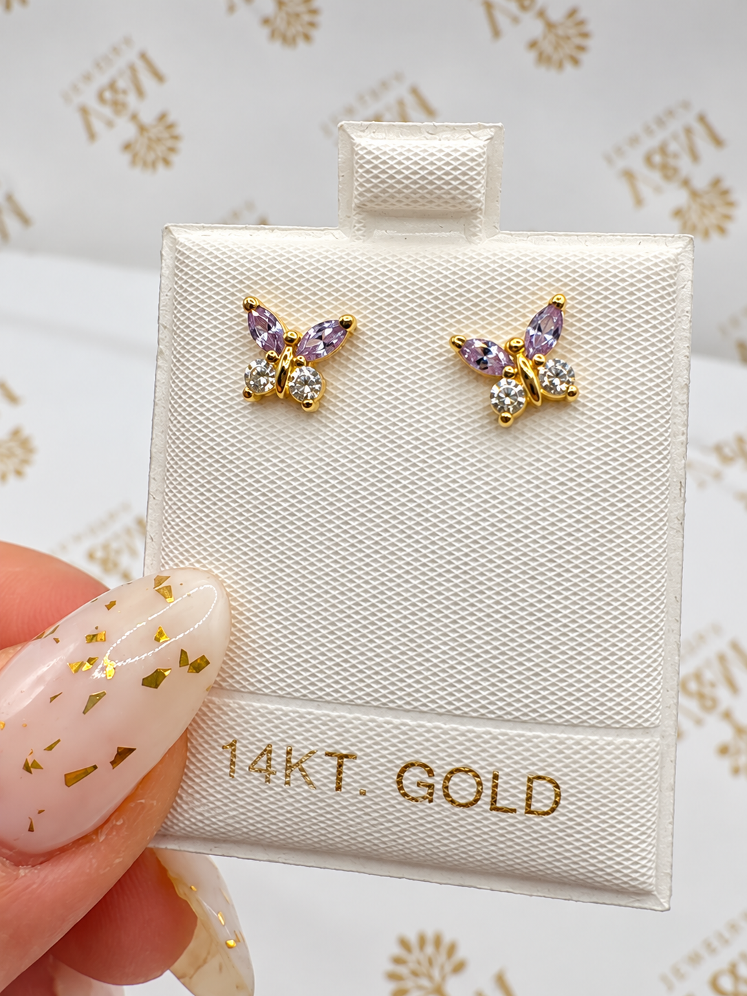Butterfly earring 14k