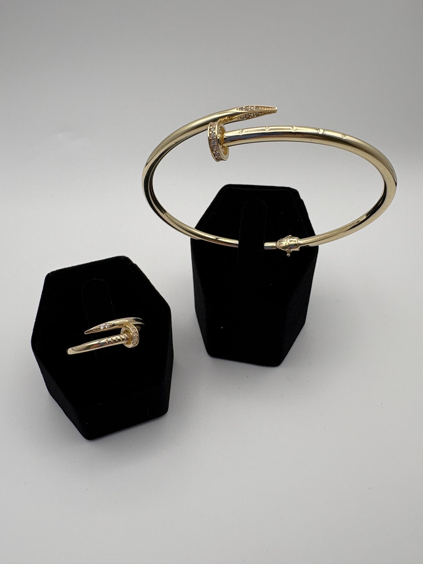 10k Nail bracelet & Ring Set