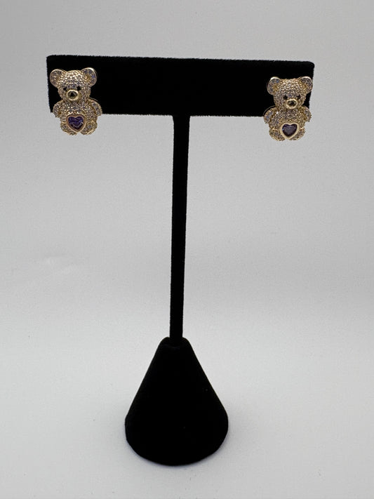 10k gold bear earring